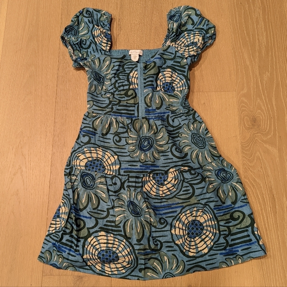 Floral Blue and Beige Dress